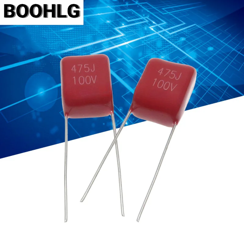

5 шт. 100V475J 4,7 мкФ шаг 10 мм 4700NF 100V 475 475J CBB полипропиленовый пленочный конденсатор