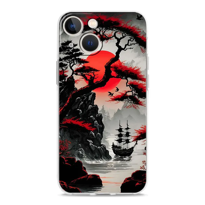 Japanese Bushido Samurai Clear Phone Case with Lens Protector