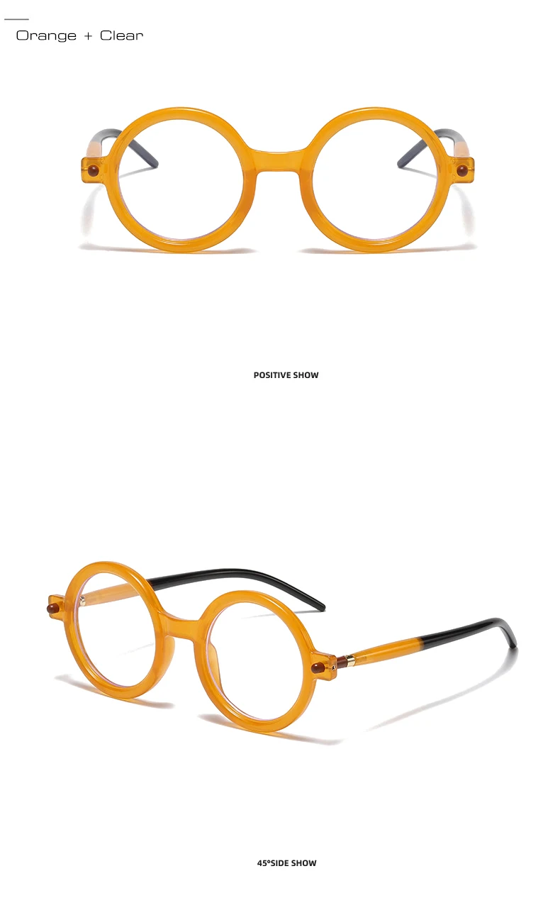 SO&EI Ins Popular Fashion Round Sungla Women Retro Double Color Clear Lens Eyewear Men Trending Shades UV400 Sun_voghion.com