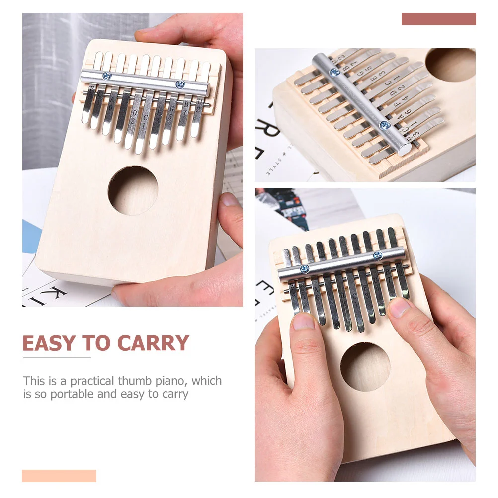 Portable 10 Keys Beginners Kalimba Thumb Piano Wood Finger Piano Musical Instruments Mini Kalimba Hand