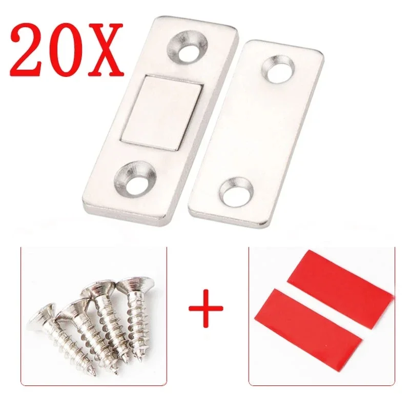 Magnetic Cabinet Catches Door Closer Door Catches Magnetic Cabinet Latches Cabinet Door Latch Door Stops Cabinet Door Stop 20Sets Strong Magnetic Door Closer Cabinet Door Catches Latch Furniture Doors Magnet Stop Cupboard Ultra Thin