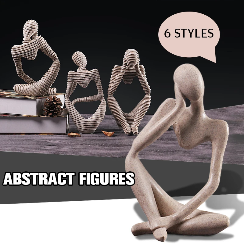 Creative Thinker Figure Ornaments Abstract People Resin Statue Home