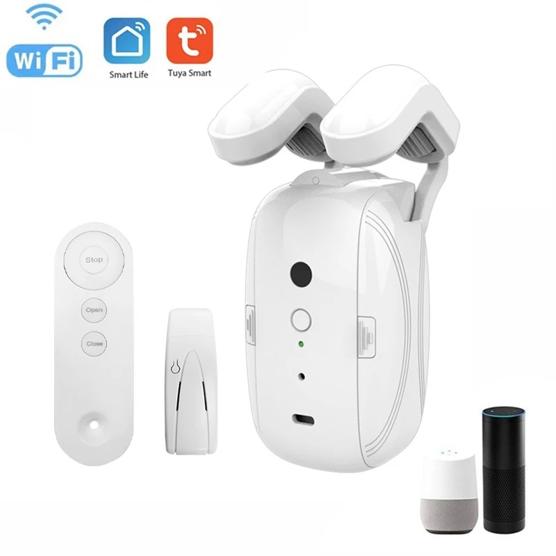 

Tuya Smart WIFI Automatic Curtain Opener+Remote Roman Rod Curtains Switch Robot Remote Control For Alexa Google Home