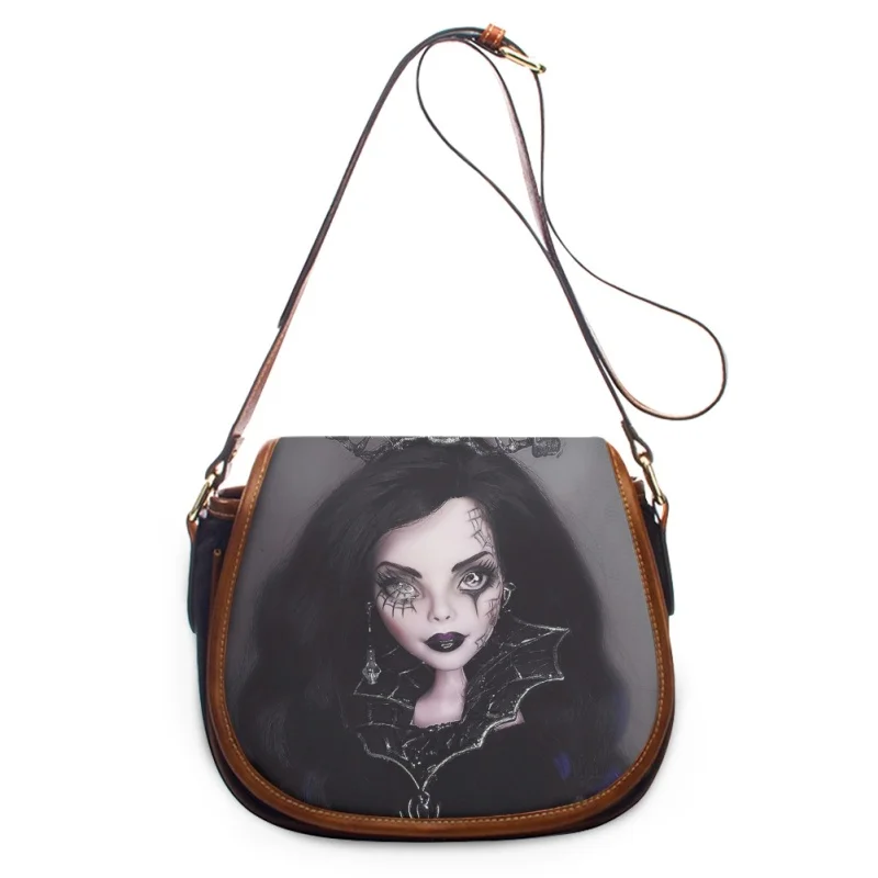 

2023 Hot Cartoon Gothic Print New Fashion Women Crossbody Bag Luxury Handbags Women Bags Zipper Shoulder Bag Women Shoulder Bag