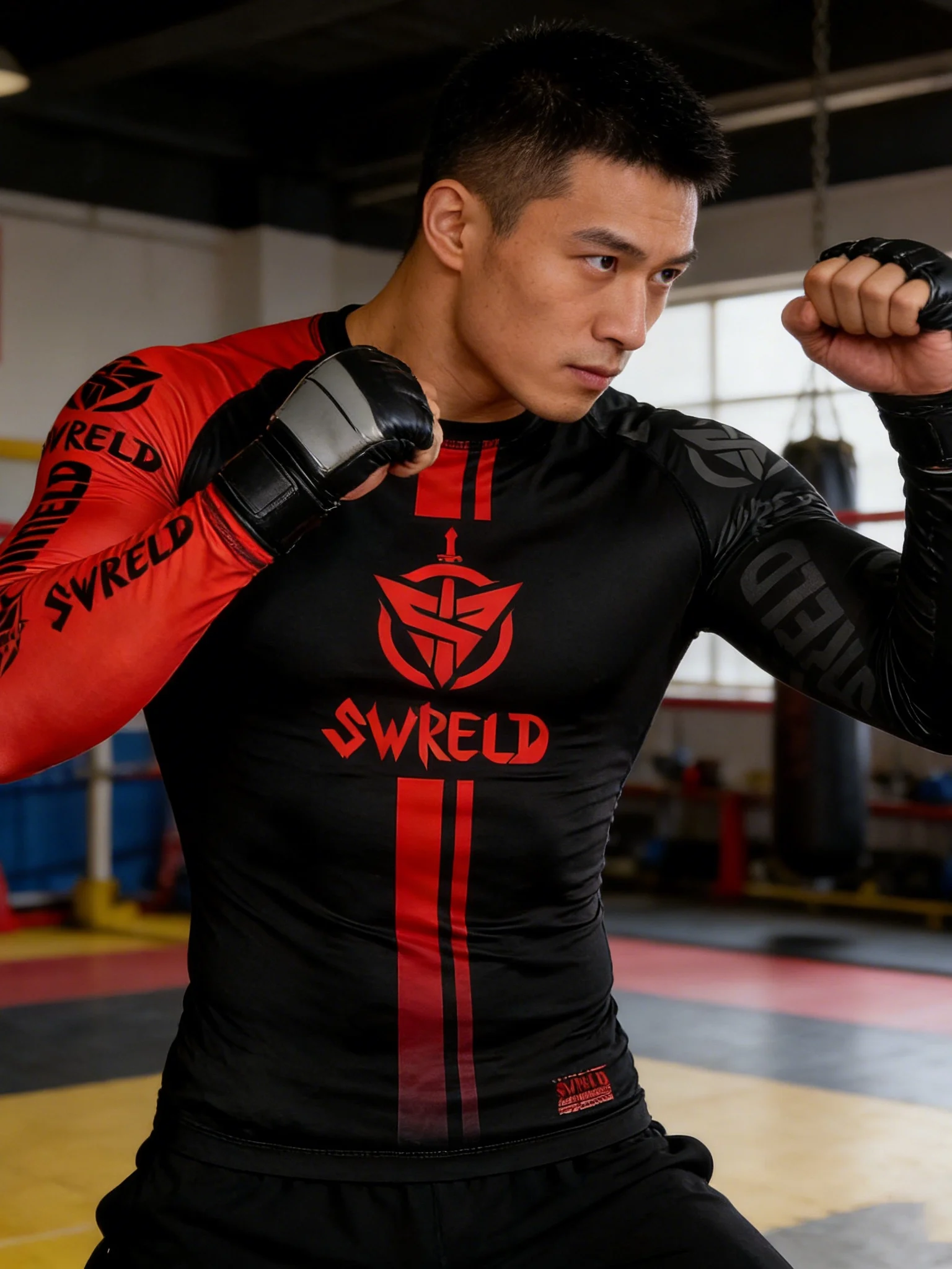남성용 피트니스 농구 트레이닝복 긴팔 타이트 바디 MMA 격투 퀵 드라이 고탄력 땀 흡수 스포츠웨어