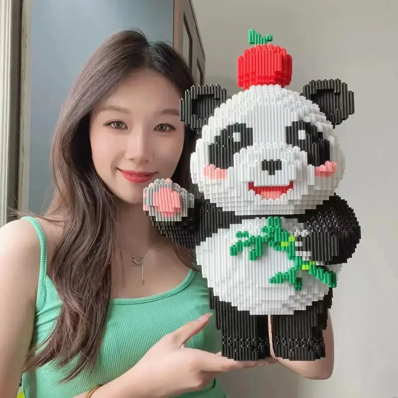 애플 팬더 빌딩 블록 성인 조립 초대형 퍼즐, 소년 소녀 생일 선물, 40cm, 7000 개 이상