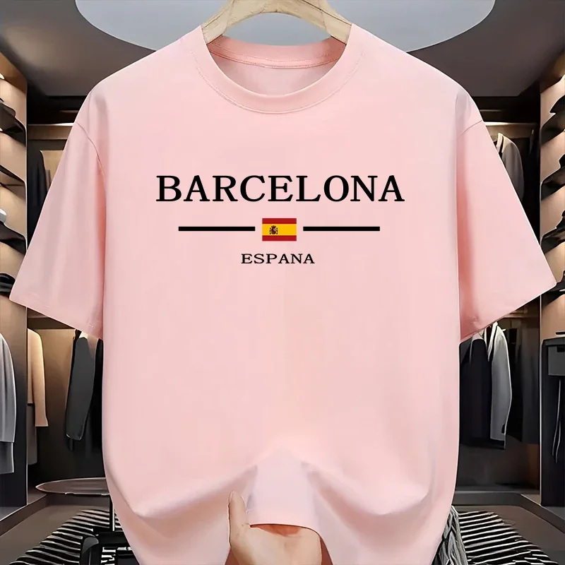 برشلونة مطبوعة تي شيرت للرجال جودة عالية 100% القط...
