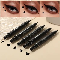 2 IN 1 Butterfly Seal Eyeliner Pen Star Moon Stamp Long-Lasting Waterproof Black Liquid Eye Liner Pencil Eyes Makeup Cosmetic 1