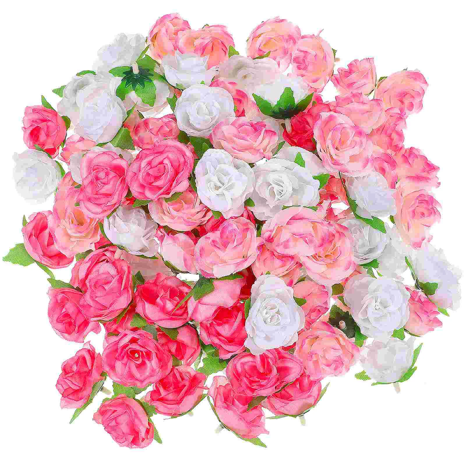 

100Pcs/Pack Artificial Rose Flower Heads Real Looking Silk Rose for DIY Wedding Bouquets Party Decoration