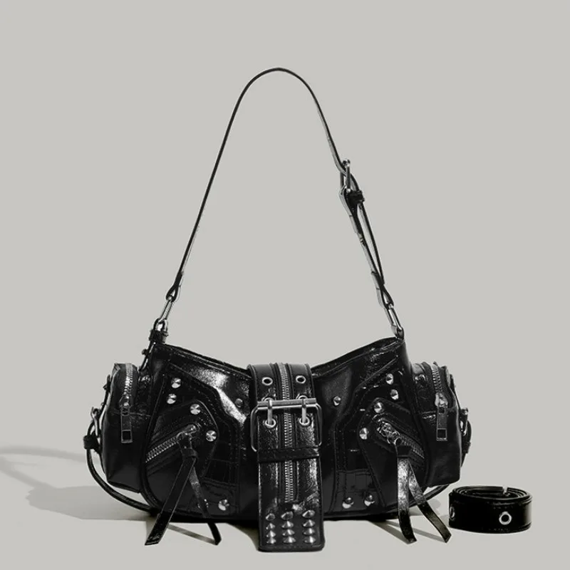 Women's Y2k Punk Vintage Shoulder Purse PU Leather Gothic