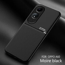 Luxury Magnetic Holder Soft Silicone Leather Case for Oppo A60 4G (Black)