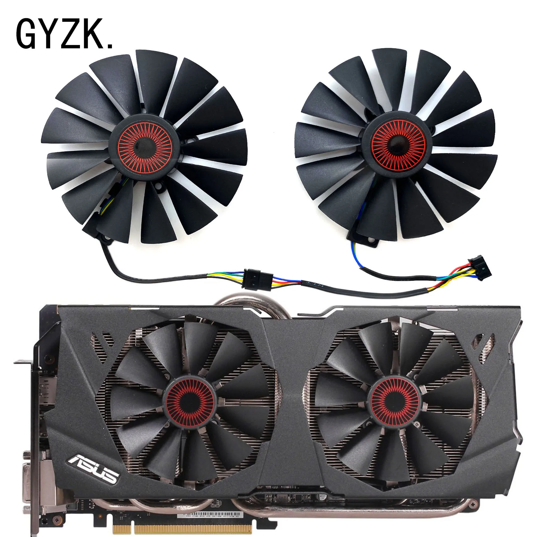Новый сменный вентилятор для видеокарты ASUS STRIX GTX970 980 980Ti 780 780Ti R9 380 285 DirectCU II OC FD10015H12S