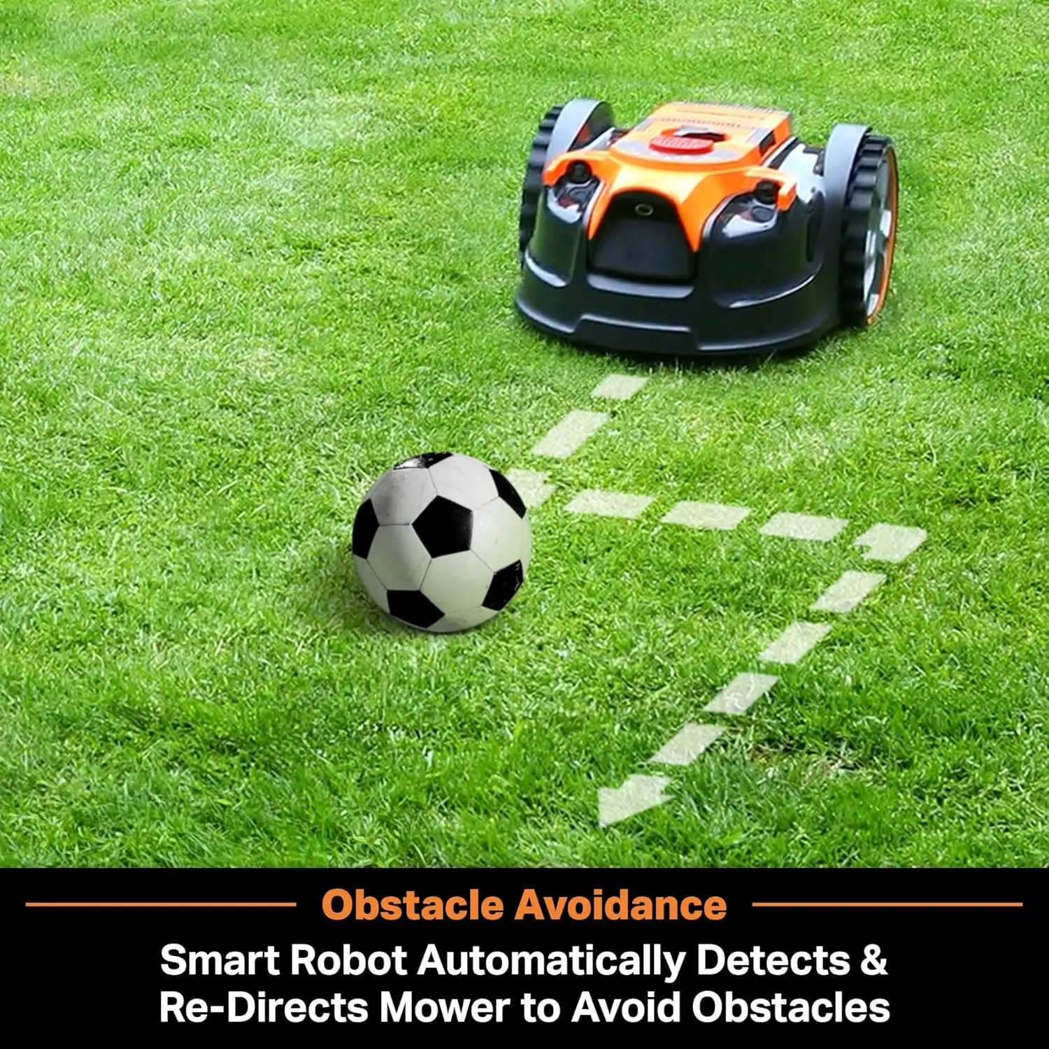 OcuMow&trade; Robot Lawn Mower Perimeter Wire Free Robotic for Small Yards up to 1000 Square feet Optical Navigation Automatic Obstacl