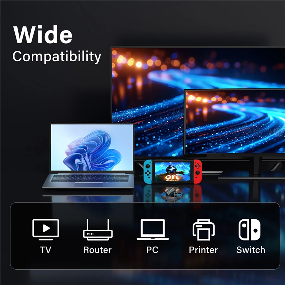 10Gbps RJ45 Connector Ethernet Female to Female 10000Mbps Network Extender Extension for Cat8 Cat7 Cat6 Ethernet Cable Adapter