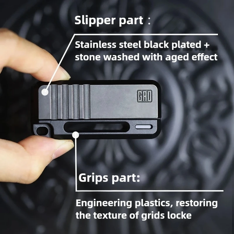 RIFLE-5 EDC Mechanical Rebound Push pull Slider Fidget Decompression Magnetic Push Card Multi playability Metal Fingertip Toy