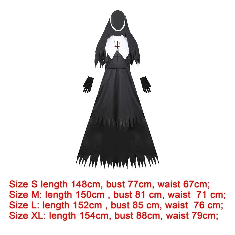 S-XL Halloween Costume Demon Scary Sinful Sister Long Robes Lady Spooktacular Bloody Nun Cosplay Fancy Dress halloween costumes