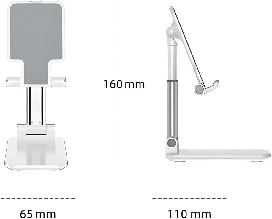 Sleek Aluminum Adjustable Desk Phone Stand
