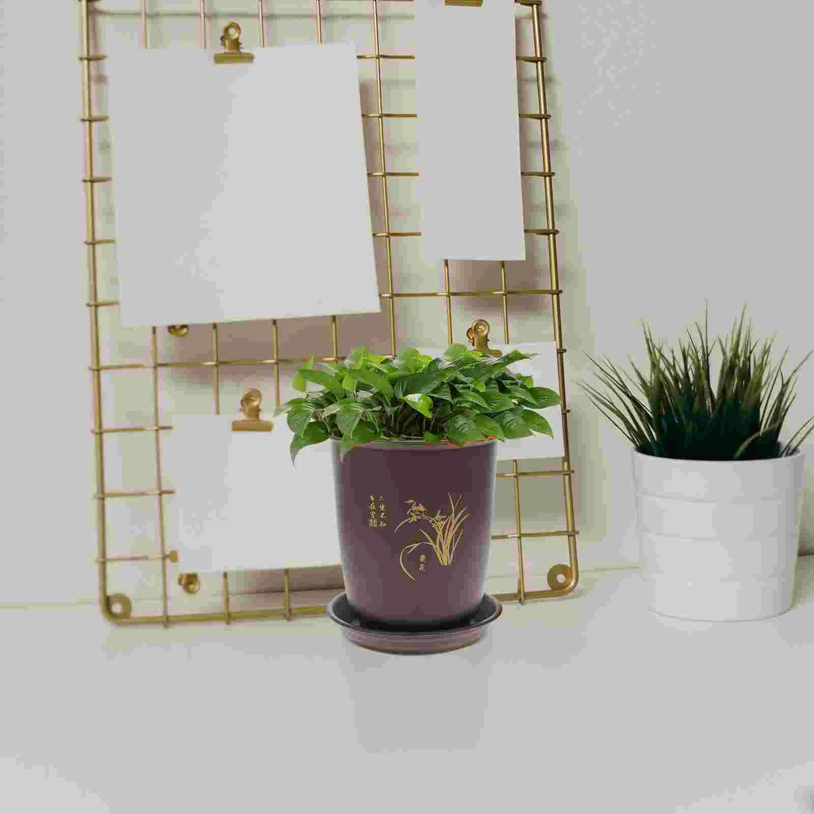 

Orchid Pot Plastic Imitation Porcelain Flowerpot Planter with Trays