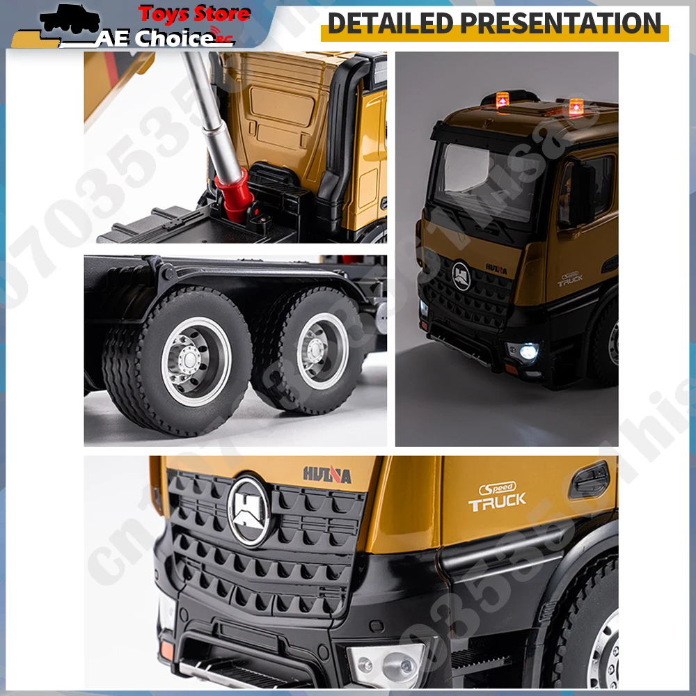 HuiNa 1573 1/14 RC Dump Truck 10-Channel 2.4G Alloy Remote Control Loader Truck  Engineering Vehicle RC Toy Gift for Boy 3