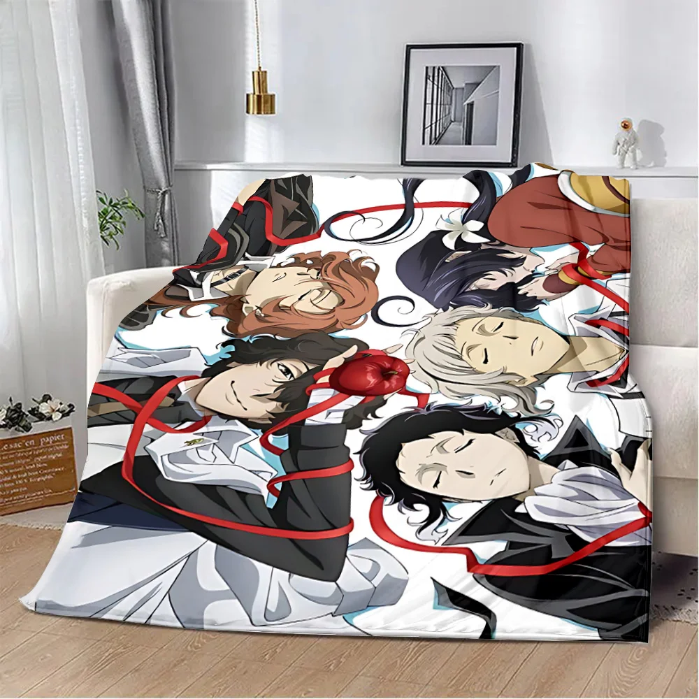 Anime Bungo Stray Dogs Printed Blanket Picnic Blankets Warm Blanket Soft and Comfortable Blanket Home Travel Birthday Gift 4