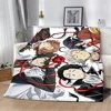 Anime Bungo Stray Dogs Printed Blanket Picnic Blankets Warm Blanket Soft and Comfortable Blanket Home Travel Birthday Gift 4