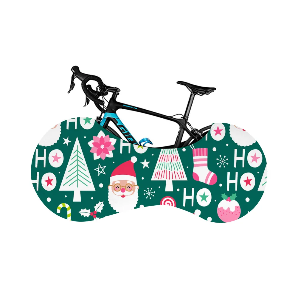 

Bicycle Wheel Cover Indoor Portable Elastic Road Bike Wheel Protection Washable Dust Cover Gear Bicycle Cover-Christmas Model