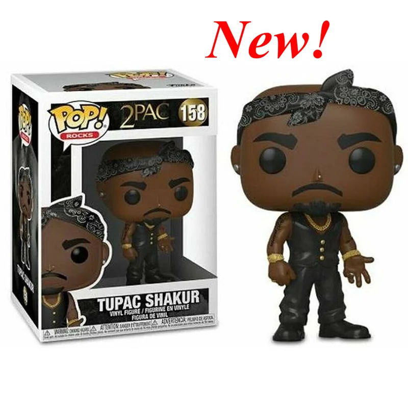 thumbnail image 1 of 2025 Nueva figura de vinilo FUNKO POP Rapper Stars Tupac 2pac Star #19 Tupac Shakur #158, modelo de colección de PVC, 1 of 5