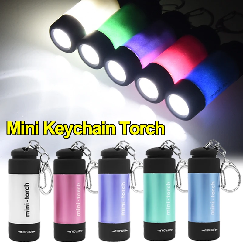 

Mini Keychain LED Flashlight USB Charging Torch Lamp Waterproof Emergency Portable Flashlights Outdoor Camping Hiking Lights