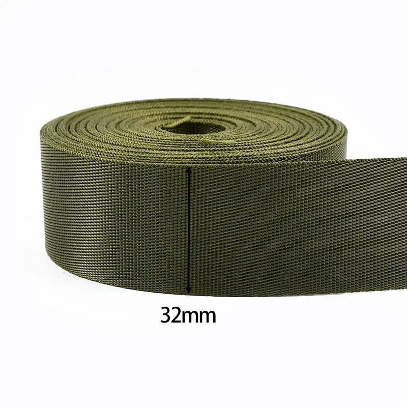 Durable Army Green Nylon Webbing Strap for DIY Projects and Accessories
