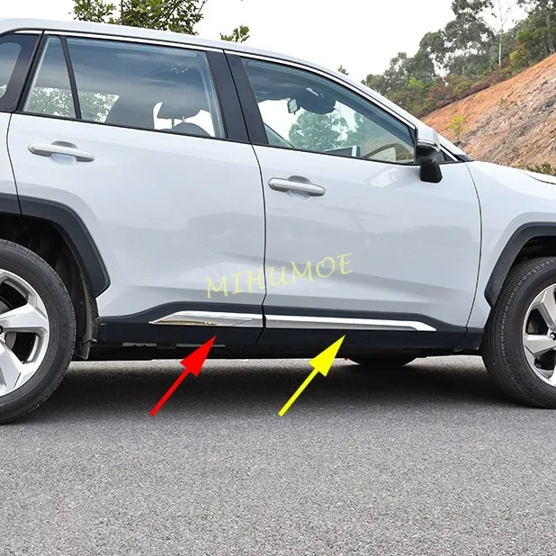 Chrome Door Body Side Skirts Molding Strips For Toyota RAV4 RAV 4 2019