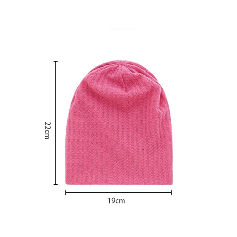 Spring Knitted Waffle Baby Beanie - Double Layer Solid Color Newborn Hat