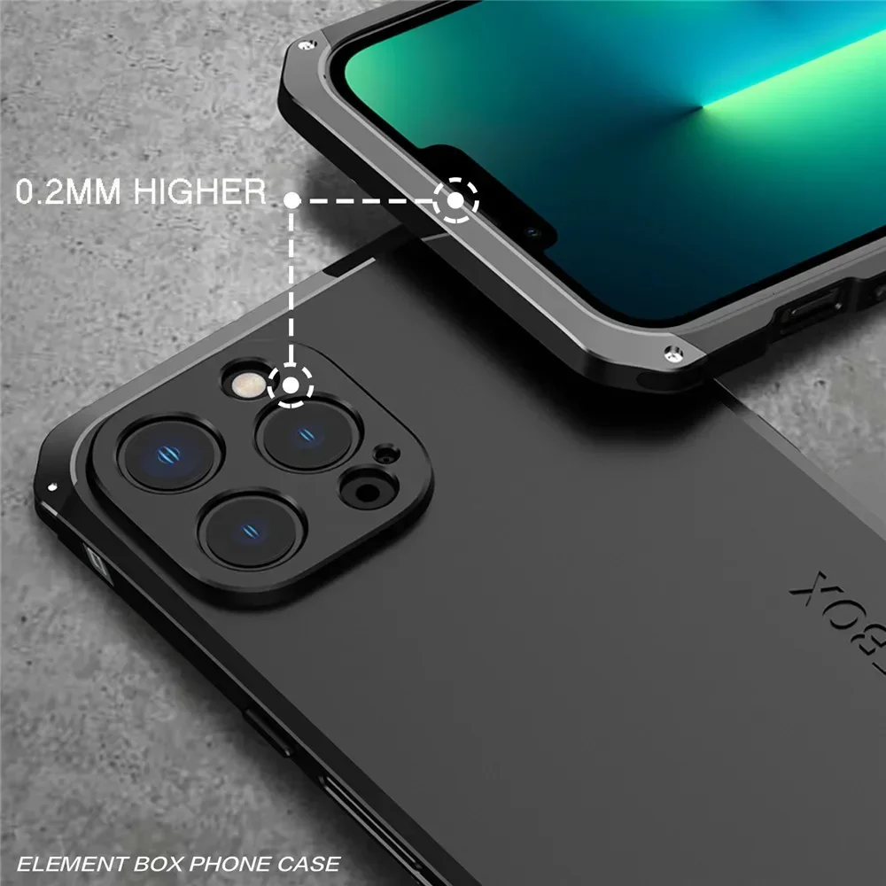 Фото Противоударный металлический бронированный чехол для iPhone 11 12 13 14 15 Pro Max, чехол из алюминия и поликарбоната для iPhone 13 Mini 14 Plus Xr Xs Max, чехол №4