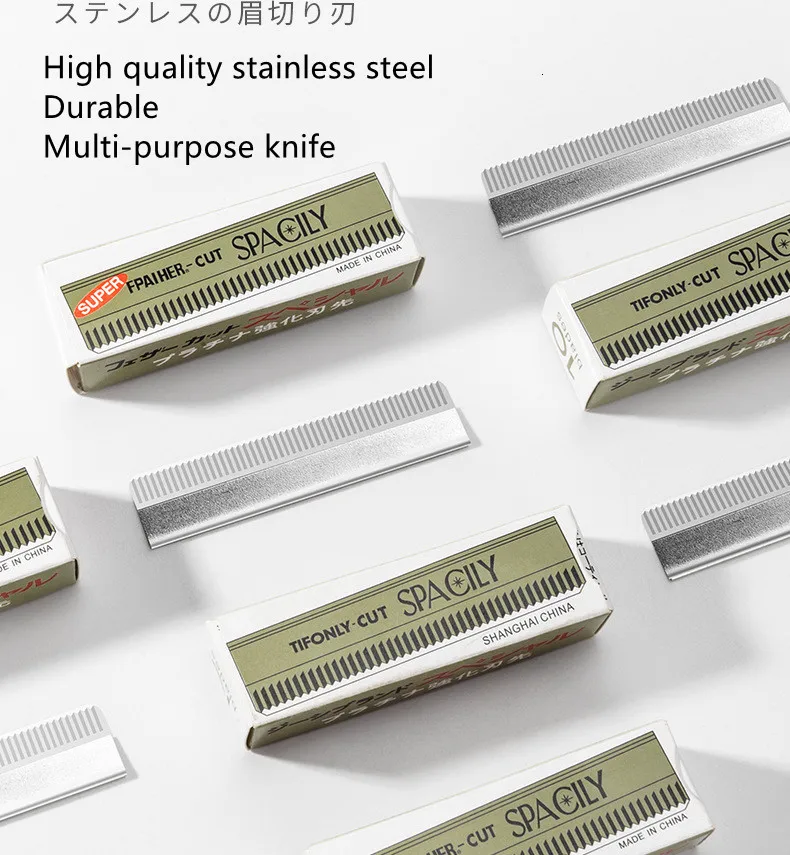 Description Picture 2 of item10 Pcs of Decoration Eyebrow Blade Stainless Steel Eyebrow Razor Eyebrow Knife Makeup Artist Razor Eyebrow Knife Beauty Tools