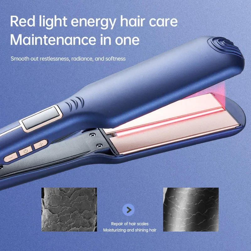 New Blue Wide Edition Home Use Hair Clippers Multifunctional Temperature Adjustable Straight Hair Straightening Iron