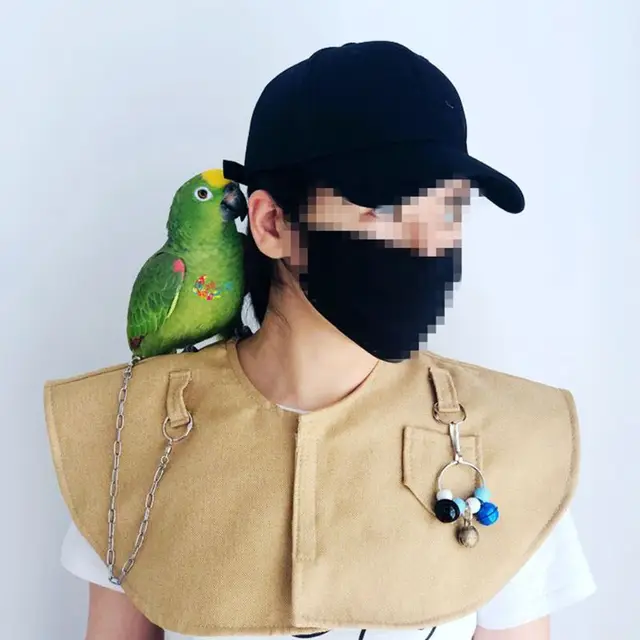 Parrot Anti-scratch Shoulder Protector Cape Cover for Bird Poops Shawl Guard for Small Large Birds 2 Colors 5
