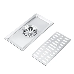1 Pc High Quality Floor Drain 20X10cm Square Sink Strainer for Bathroom KItchen Bath Shower Drain Hole Filter Trap Home