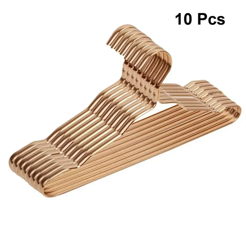 5/10pcs Aluminum Alloy Clothes Hanger Golden Durable Domestic Coat Supplies Organizer Adult Children Hanging clothes hanger