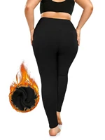Autumn And Winter Solid Color Plus-size Nine-point Pants Black High-waisted Tight-fitting Leggings And Fleece Thick-legged Pants - Image 2