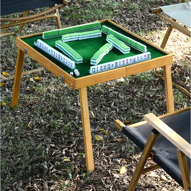 Compra online de Mini conjunto de mahjong com mesa dobrável de