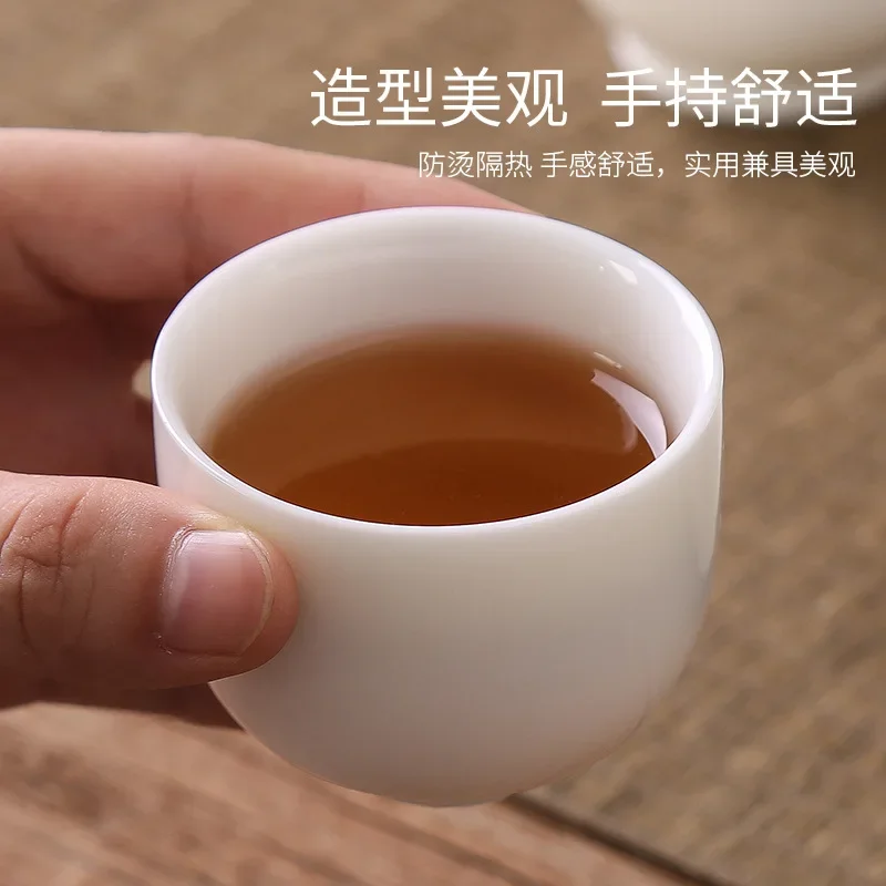 Kung Fu Small Tea Cup Tea Bowl Master Cup Tasting Set White Jade Porcelain tea cup