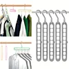 5pcs Heavy-duty Folding Clothes Hanger Combination Set, Multi-layer Space-saving Clothes Hanger Hooks, Hanging Clothes Storage 2