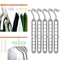 5pcs Heavy-duty Folding Clothes Hanger Combination Set, Multi-layer Space-saving Clothes Hanger Hooks, Hanging Clothes Storage 2