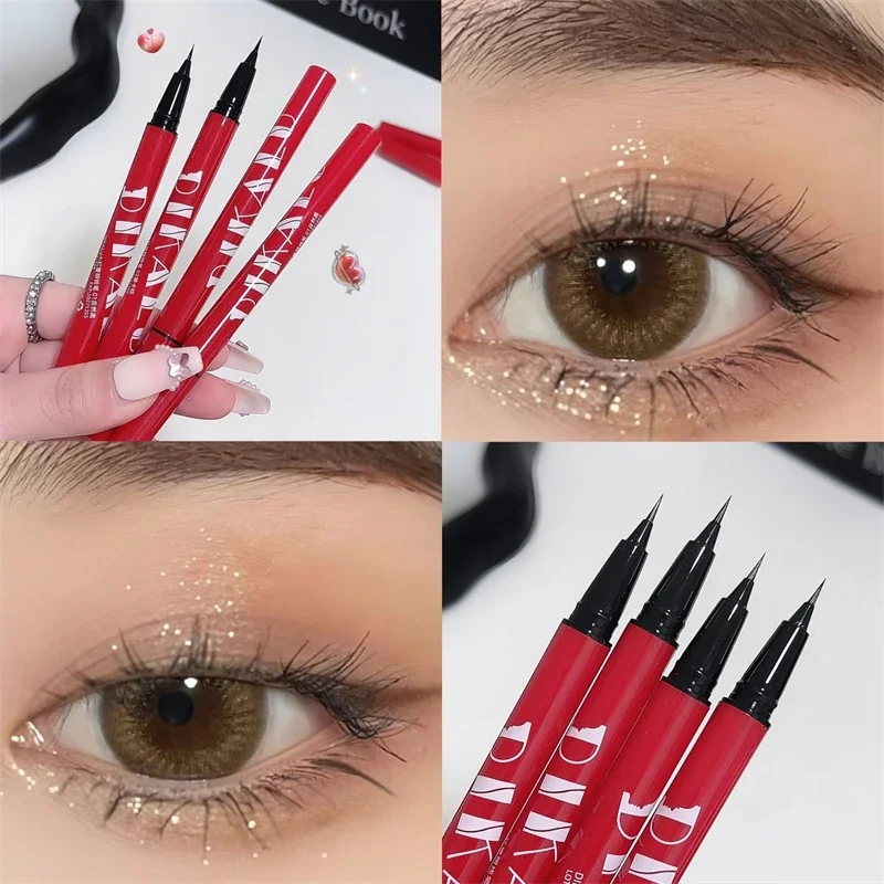 Ultra Thin Black Brown Lower Eyelash Eyeliner Pen Waterproof Long-Lasting Non Smudging Lying Silkworm Eye Liner Pencil Quick Dry 3