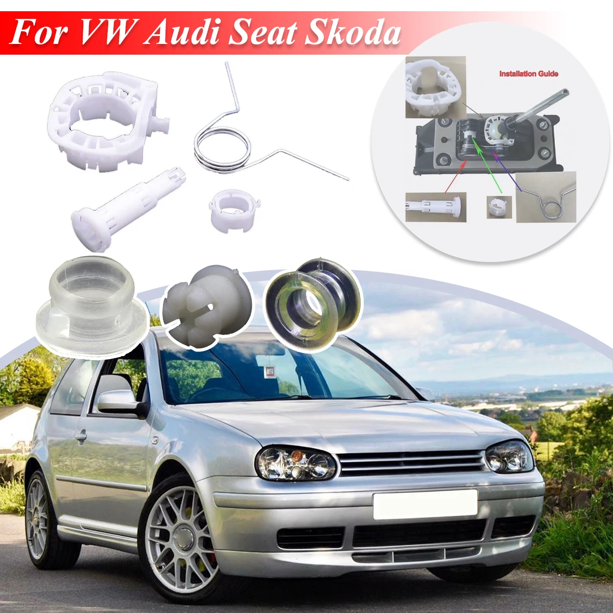 Manual Gearbox Repair Kit for VW Audi Seat Skoda Shift Lever Cable Linkage Bushing Bearing Shell Case Selector Rods Spare Parts