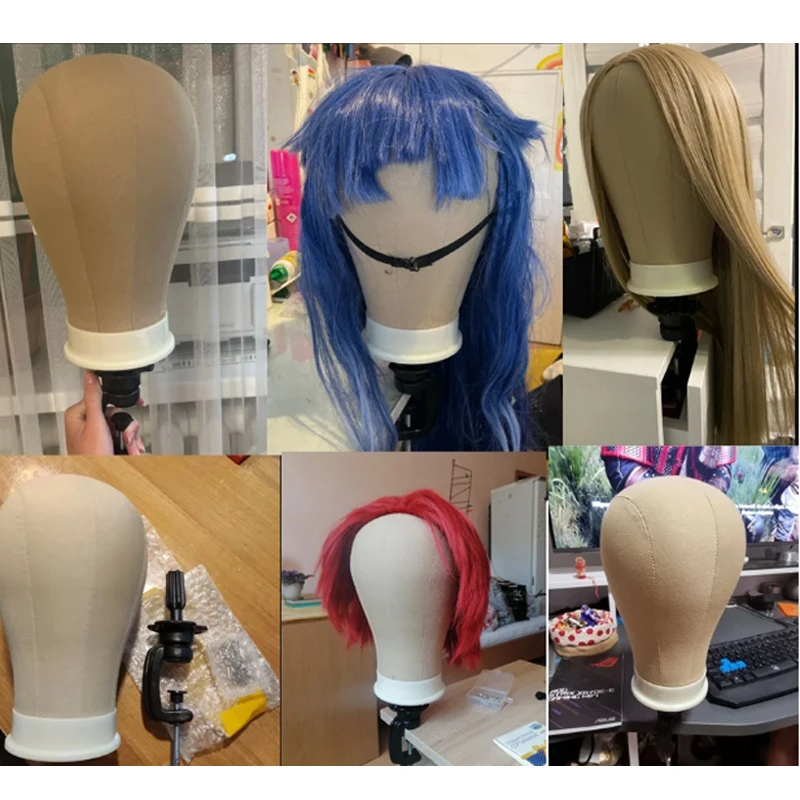 Canvas Block 21-23inch Poly Head Wig Making Head Weft/Wig Display Styling Mannequin Head Manikin Head