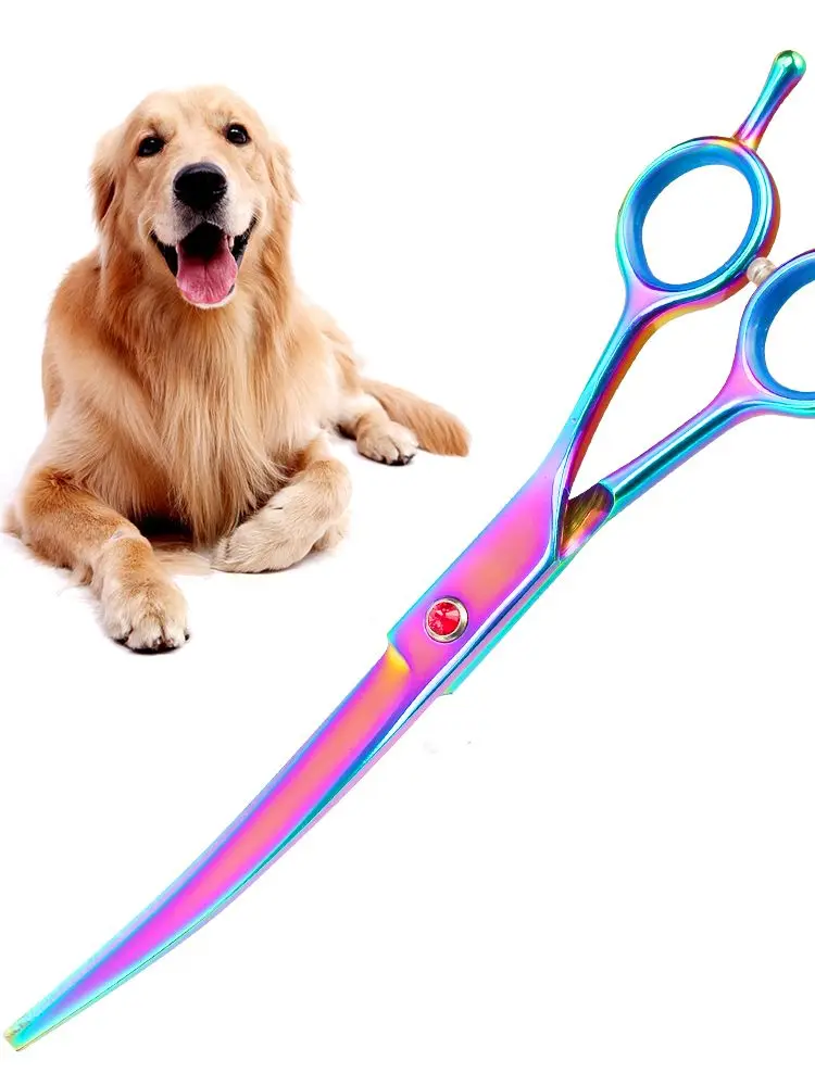 Portable Curved Pet Hair Scissors Grooming Both Hand Available Stainless Steel Dog Scissors Pets Shears Animal Cutting hairdressing scissors,dog grooming scissors,hair trimmer scissors