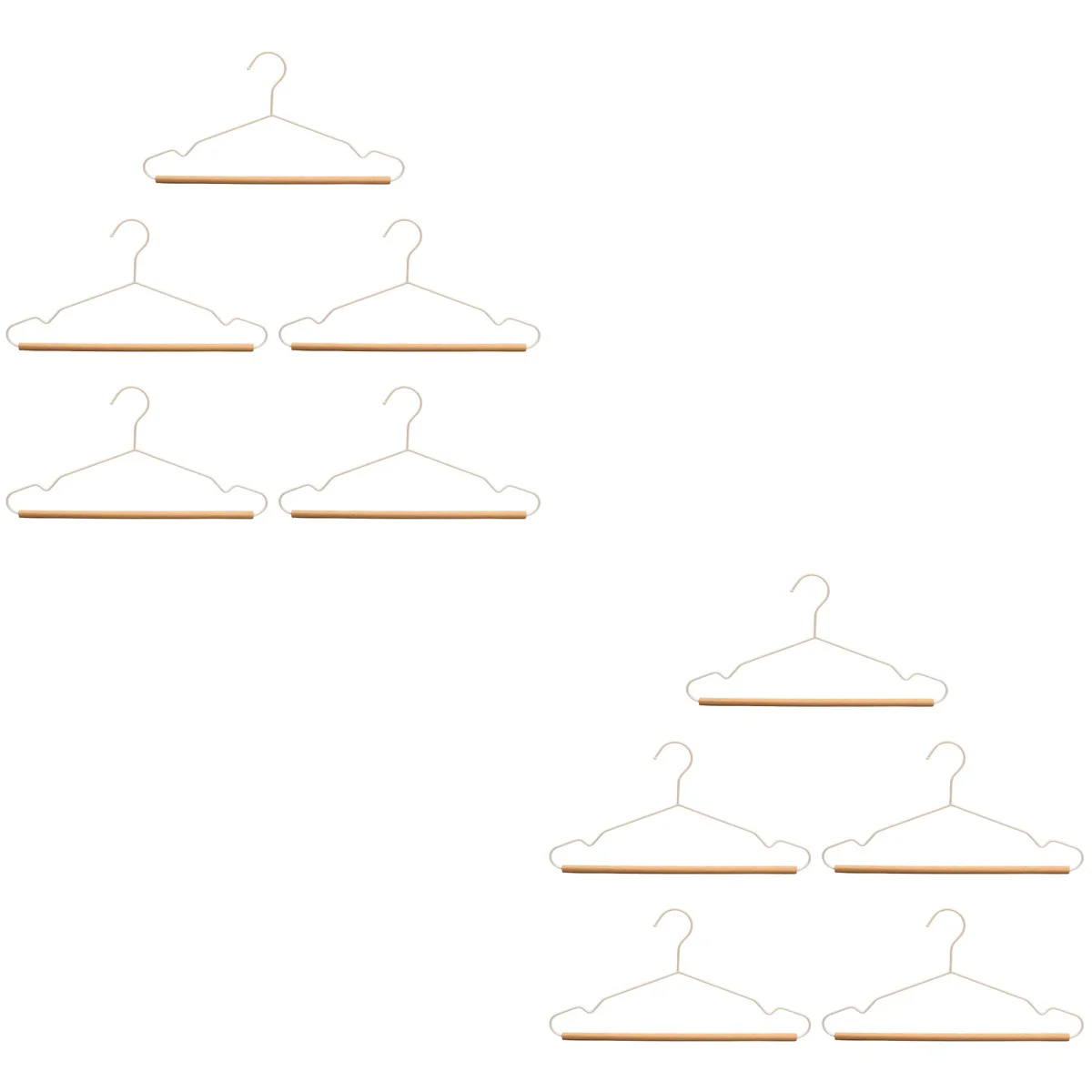 

10 Pcs Clothes Hanger Suit Hangers Strong Golden Wooden Hangers Space Saving Clothes Drying Rack for Heavy Duty Coat Hangers
