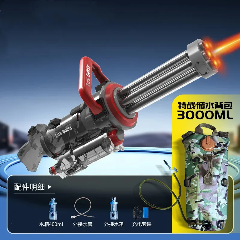 2024 Strongest Gatling Electric Water Gun Toy With Light Shooting