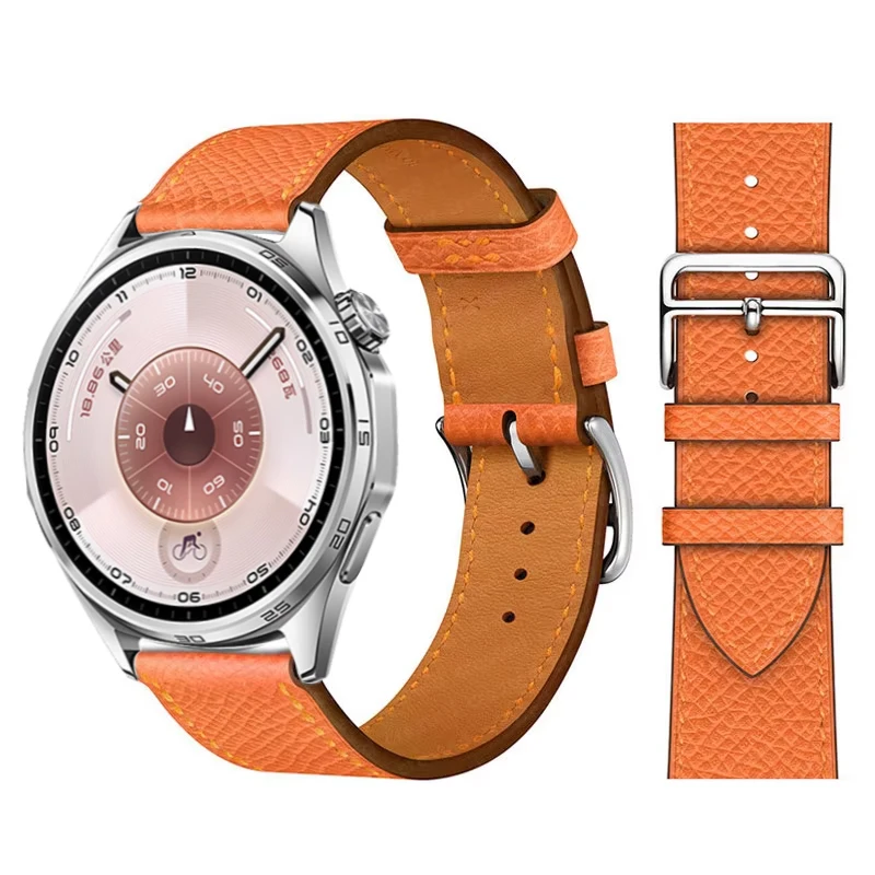 Elegant Leather Wristband Replacement for Smartwatches - 20mm/22mm Strap Bracelet