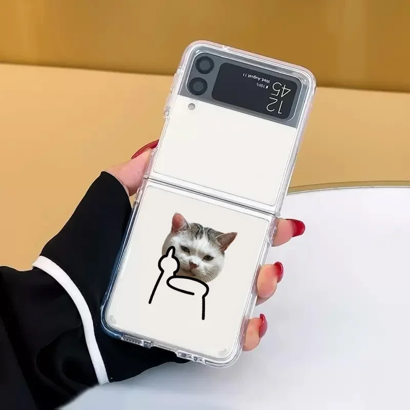 Transparent Funny Cat Couple Phone Case – Clear Paired Covers